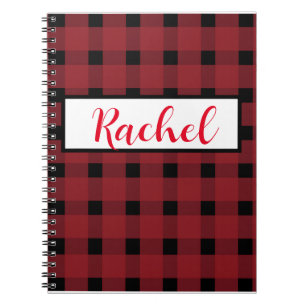 Red Black Gingham Persoonlijk Notitieboek