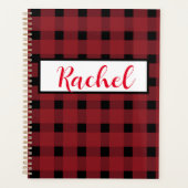 Red Black Gingham Persoonlijk Planner (Voorkant)
