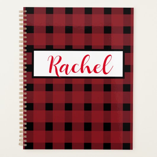 Red Black Gingham Persoonlijk Planner (Voorkant)