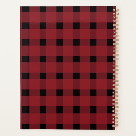 Red Black Gingham Persoonlijk Planner (Achterkant)