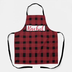 Red Black Gingham Persoonlijk Schort