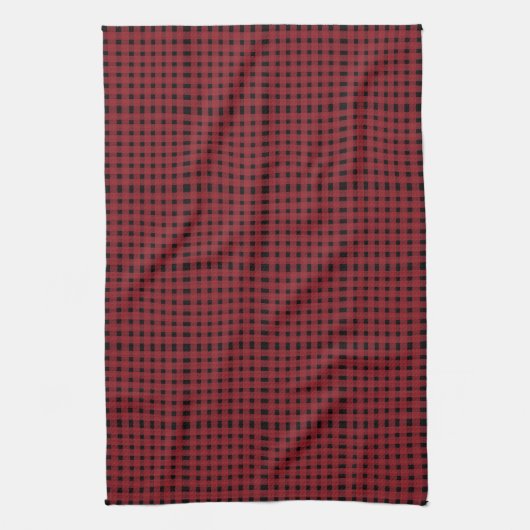 Red Black Gingham Pset Pattern Theedoek (Verticaal)