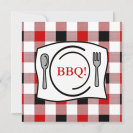 Red Black Gingham Tablecloth BBQ Kaart