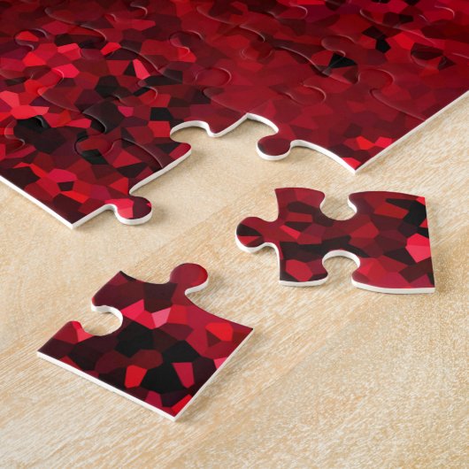 Red Black Glas in lood Abstract Legpuzzel (Zijkant)