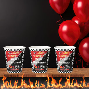 Red   Black Go Kart Racing Verjaardag Papieren Bekers