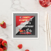 Red | Black Go Kart Racing Verjaardag Servet (Insitu)