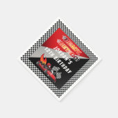 Red | Black Go Kart Racing Verjaardag Servet (Hoek)