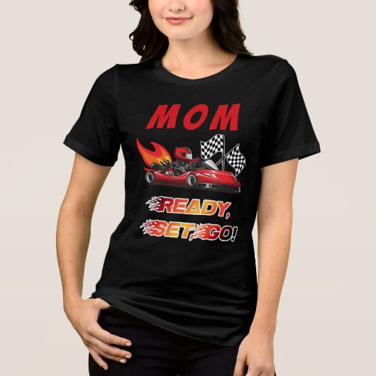 Red | Black Go Kart Racing Verjaardag Tri-Blend Shirt (Voorkant)