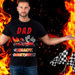 Red | Black Go Kart Racing Verjaardag Tri-Blend Shirt<br><div class="desc">Race verder om een verjaardag te vieren met een go kart-thema. Dit verjaardagsfeestontwerp heeft een rode en zwarte go kart met een rode helmaandrijving en vlammen die uit de achterkant van de go kart schieten. De woorden "Ready, Set, Go!" worden ook in een vlamgetint verloop gebruikt. Een paar geruite vlaggen...</div>