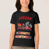 Red | Black Go Kart Racing Verjaardag Tri-Blend Shirt (Voorkant)