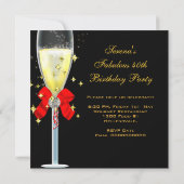 Red Black Gold 40 & Fabulous 40th Birthday Party Kaart (Achterkant)