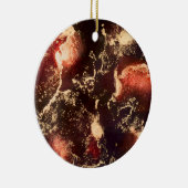 Red Black Gold Alcohol Ink Abstract Keramisch Ornament (Rechts)