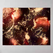 Red Black Gold Alcohol Ink Abstract Poster (Voorkant)