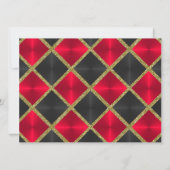 Red Black Gold Birthday Party Invitation Kaart (Achterkant)