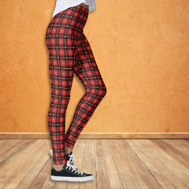 Red Black Gold Buffalo Leggings