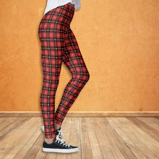 Red Black Gold Buffalo Leggings