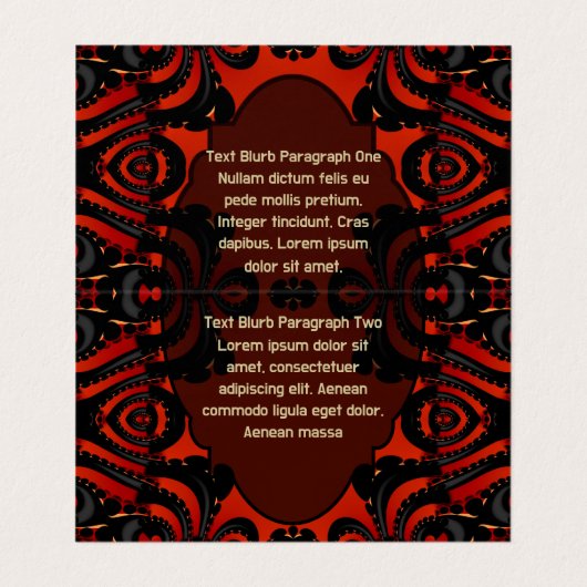 Red Black + Gold Funky Gothic Creative Visitekaartje (Binnenkant ongevouwen)