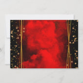 Red Black Gold Geometric Weddenschap Hartelijk dan Bedankkaart (Achterkant)