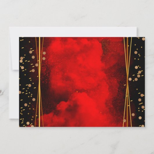 Red Black Gold Geometric Weddenschap Hartelijk dan Bedankkaart (Achterkant)