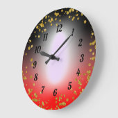 Red Black Gold Glitter Party Time Gift Idee Grote Klok (Hoek)