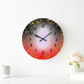 Red Black Gold Glitter Party Time Gift Idee Grote Klok (Huis)
