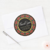 Red Black + Gold Hartelijk dank voor ronde Sticker (Envelop)