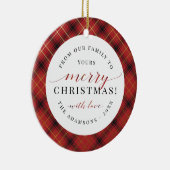 Red Black & Gold Kerstmis Pset | Vrolijk kerstfees Keramisch Ornament (Rechts)