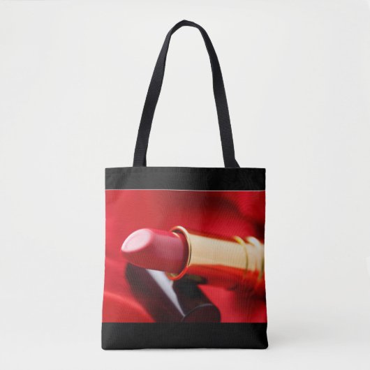 Red Black Gold Lipstick Tote Bag (Voorkant)
