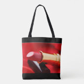 Red Black Gold Lipstick Tote Bag (Achterkant)