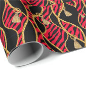 Red, Black & Gold Wrapping Paper Cadeaupapier (Rol Hoek)