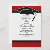 Red Black Graduy Cap Party foto Kaart (Voorkant)