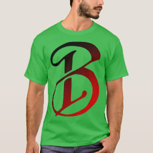 Red Black Graffiti Letter B T-shirt