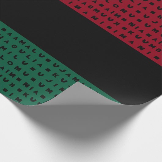 RED BLACK GREEN 7 DAYS OF KWANZAA CADEAUPAPIER (Hoek)