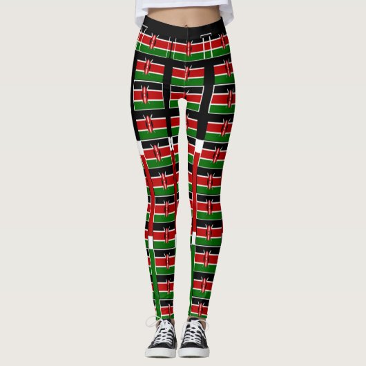 Red Black Green Flag Clothing Leggings (Voorkant)