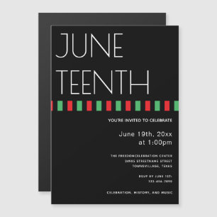 Red Black Green Holiday Juneteenth Magnetische Uitnodiging