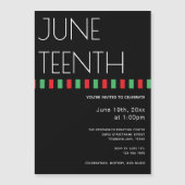 Red Black Green Holiday Juneteenth Magnetische Uitnodiging (Voorkant)