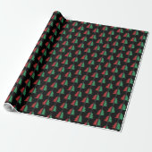Red Black Green Kerstmis Pattern Kwanzaa Cadeaupapier (Uitgerold)