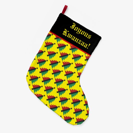 Red Black Green Kerstmis Pattern Kwanzaa Grote Kerstsok (Voorkant (Hangend))