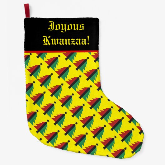 Red Black Green Kerstmis Pattern Kwanzaa Grote Kerstsok (Voorkant)