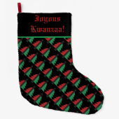 Red Black Green Kerstmis Pattern Kwanzaa Lar Grote Kerstsok (Voorkant)
