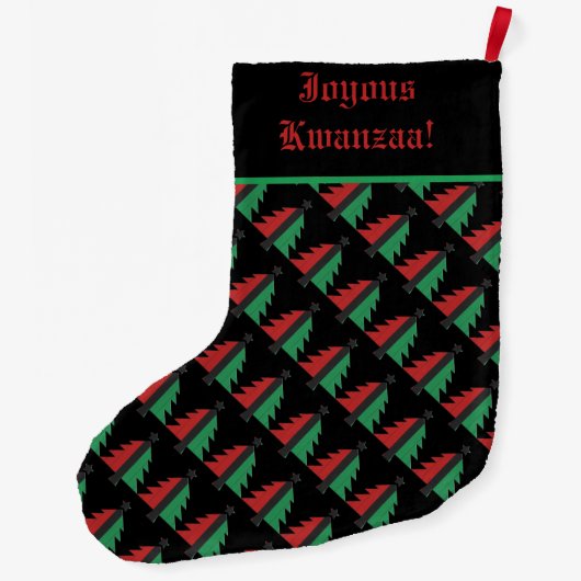 Red Black Green Kerstmis Pattern Kwanzaa Lar Grote Kerstsok (Achterkant)
