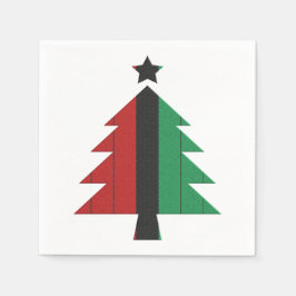 Red Black Green Kinara kerstboom Kwanzaa Servet