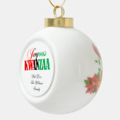 Red Black Green Kinara Striped Joyous Kwanzaa Keramische Bal Ornament (Rechts)