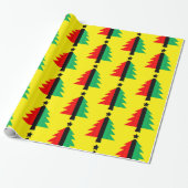 Red Black Green Kwanzaa kerstboom Geel Cadeaupapier (Uitgerold)
