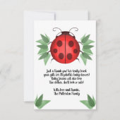 Red Black Green Ladybug Waterverf Baby shower Bedankkaart (Voorkant)