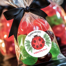 Red Black Green Ladybug Waterverf Baby shower
