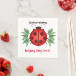 Red Black Green Ladybug Waterverf Baby shower Servet