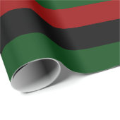 Red Black Green Pan African Happy Kwanzaa strepen Cadeaupapier (Rol Hoek)