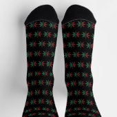 Red Black Green Snowflake Pattern Kwanzaa Sokken (Top)