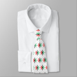 Red Black Green Snowflake Pattern Kwanzaa Stropdas